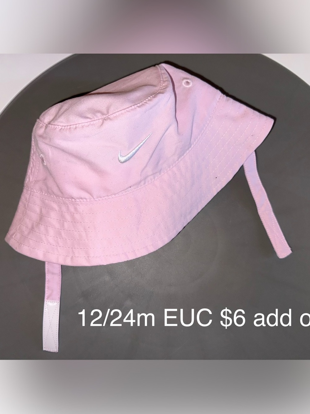 Nike Pink Kids Bucket Hat with Chin Strap